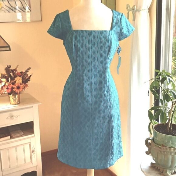 Adrianna Papell Textured Sheath Dress - Picture 1 of 12